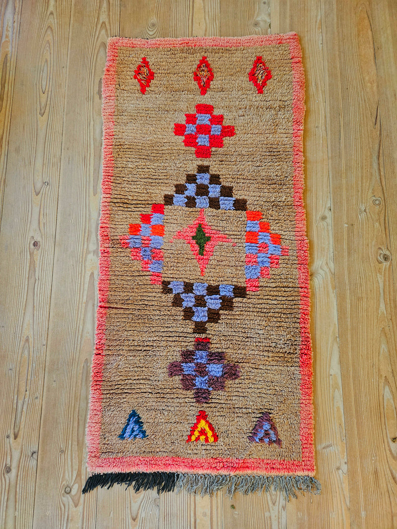 Marokkansk vintage gulvtæppe 75x160 cm