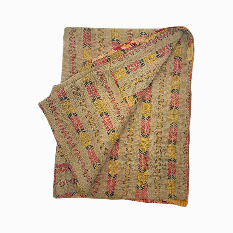 Sari Kantha tæppe 130x220 cm