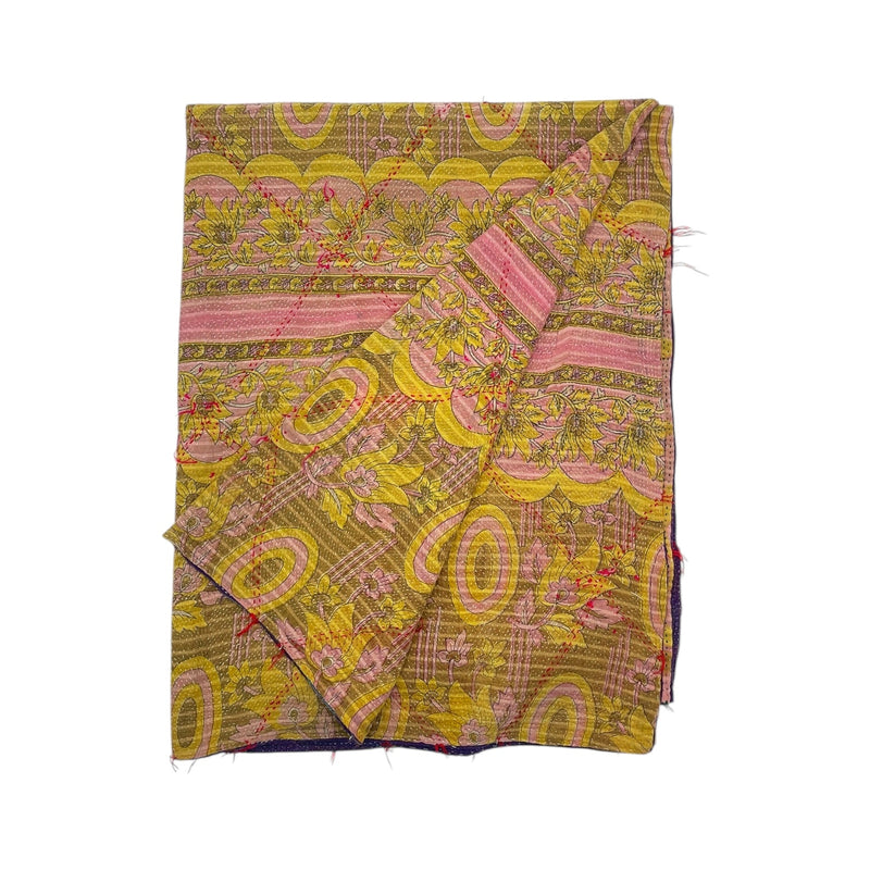 Sari Kantha tæppe 140x210 cm