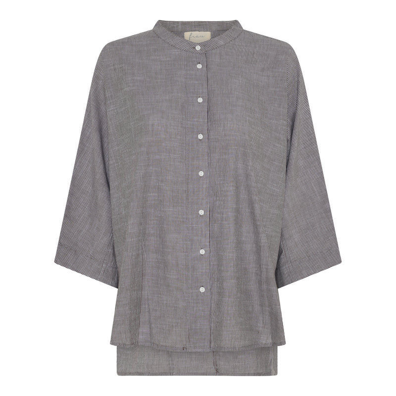 Seoul short shirt Coffee Quartz Stripe