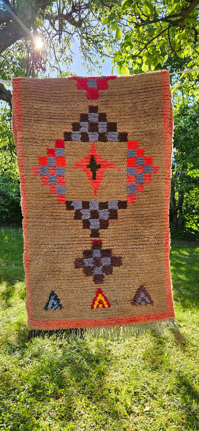 Marokkansk vintage gulvtæppe 75x160 cm