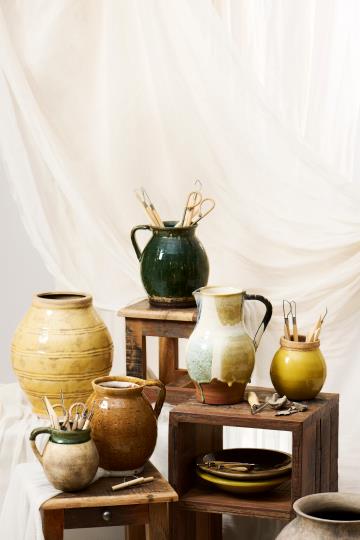 Krukke m/hank rustik grøn