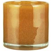 Skjuler gennemfarvet gyldentbrunt glas. Kan også benyttes som lysestage.