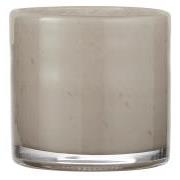 Skjuler gennemfarvet gråt glas. Kan også benyttes som lysestage.