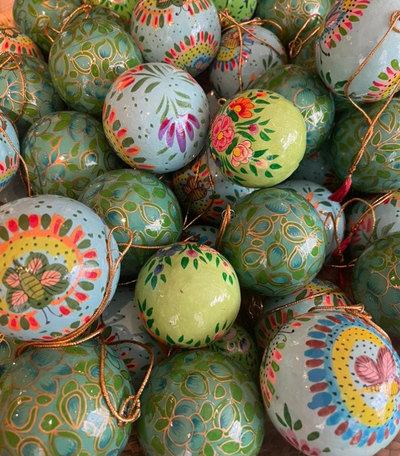 Håndmalet julekugle 7,5 cm