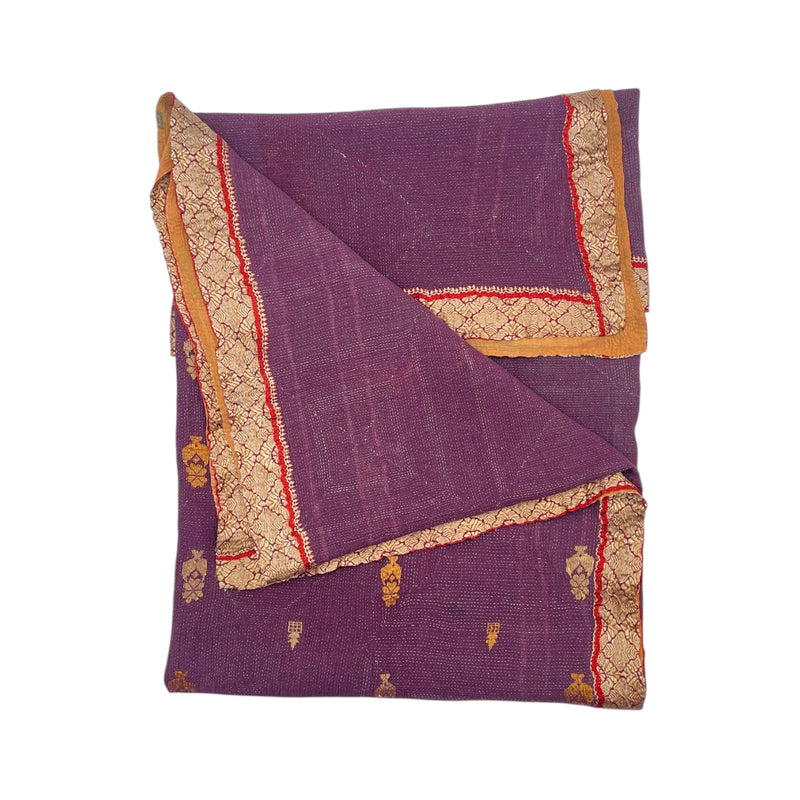 Sari Kantha tæppe 176x220 cm