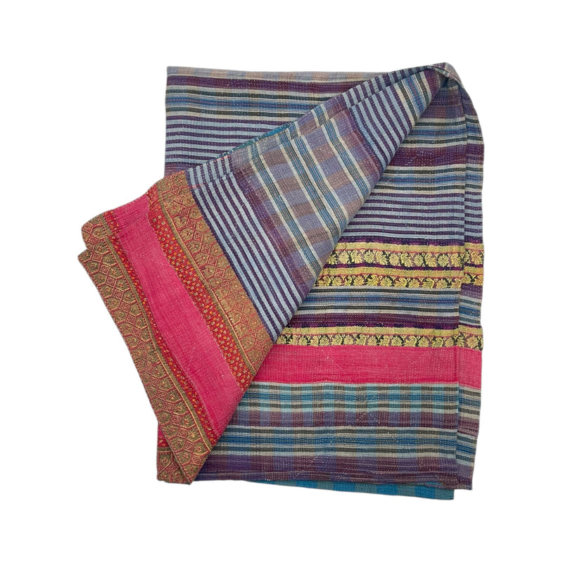 Sari Kantha tæppe 140x205 cm