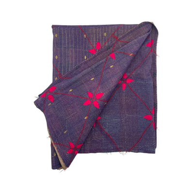 Sari Kantha tæppe 140x210 cm