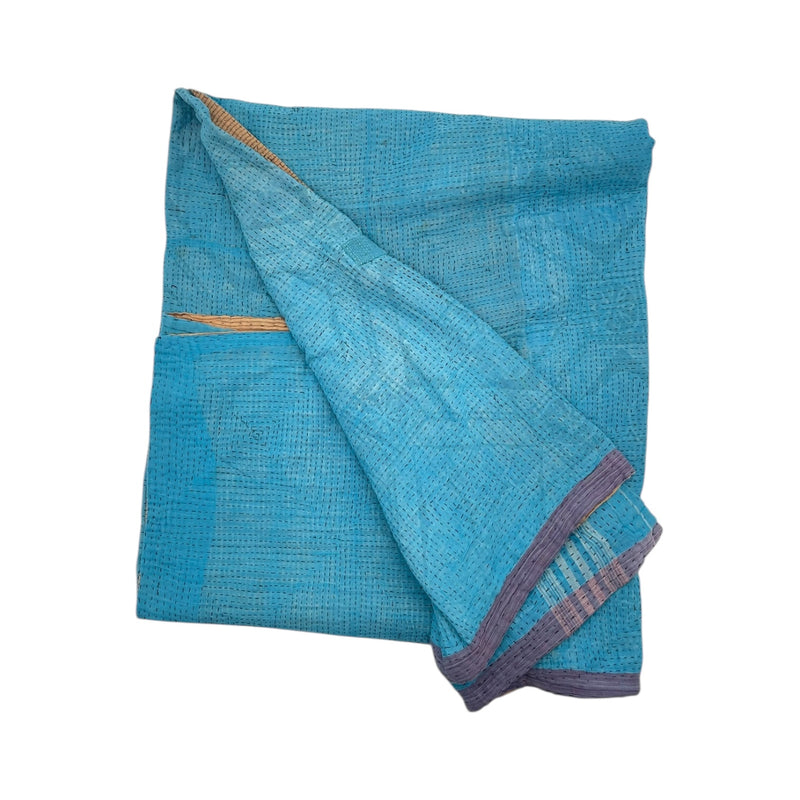 Sari Kantha tæppe 160x200 cm