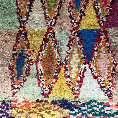 Marokkansk Boucheroite vintage gulvtæppe 130x215