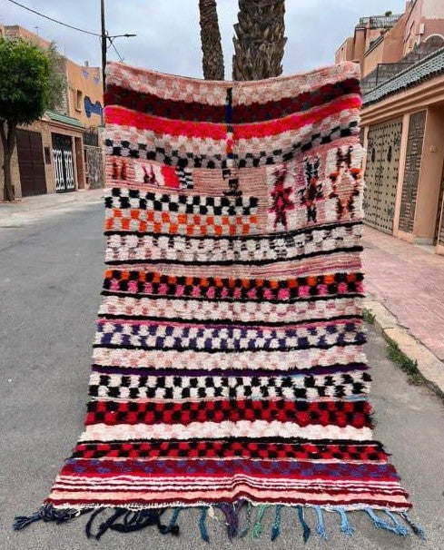 Marokkansk Boucheroite vintage gulvtæppe 130x230 cm