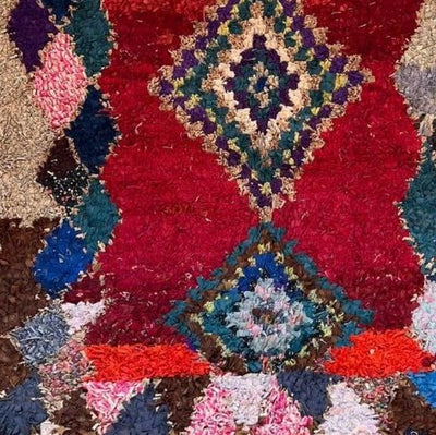 Marokkansk Boucheroite vintage gulvtæppe 120x160 cm